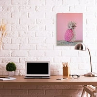 Ступел индустрии розов блясък блясък ананас върху зеленина Плат Платно стена изкуство дизайн от Зивей ли, 24 30