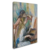 Изобразително изкуство 'млади момичета на пиано' платно изкуство от Реноар