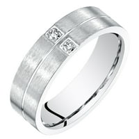 Мъже 0. годежен пръстен с диамантен акцент от Стерлингово Сребро
