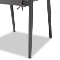 Baxton Studio Wendell Modern and Contemporary Grey Завършено въже и метален стол за хранене на открито