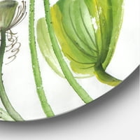 Дизайнарт' два розови лотоса със зелени листа ' традиционен кръг метал Арт - диск от 11