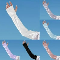 Жени ледени копринени слънце защитни велосипедни тенис на открито спортни UV защитни ръкави сив свободен размер