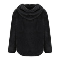 Brglopf дамски зимни палта Fau Fur Jacket for Women Long Loweve Zip Up Fuzzy Fleece Jacket Solid Color Warm Winter Coats Trendy Outwear