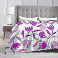 Овидетел за хвърляне на руно за дивана, лилаво цветно леко плюшено размито уютно одеяла и хвърляния за диван, 50 x40