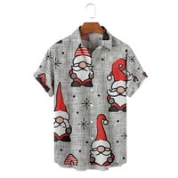 Коледа Дядо Коледа Риза Мъже С Къс Ръкав Ревера Хавайски Ризи С Копчета Надолу