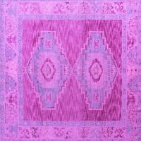 Ahgly Company Indoor Square Oriental Purple Modern Area Rugs, 6 'квадрат