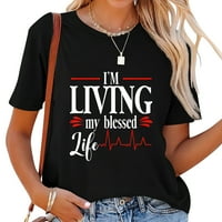 „Живея моя благословен живот християнска вяра Исус графични тийнейджъри за жени - сладка и удобна тениска с моден дизайн