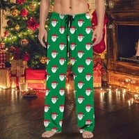 CPTFADH Коледни мъжки случайни панталони Панталони с пижама с теглене и джобове коледен подарък