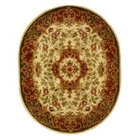 Класически килим от площ от чеедомир, зелено от слонова кост, 6 '6' кръг
