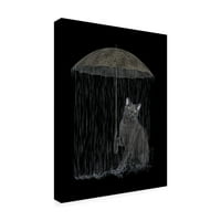 Лори Хътчисън 'котка в дъжда' платно изкуство