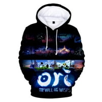 ORI и волята на Wisps Hoodie 3D дълъг ръкав качулка Мъже женска суитчър