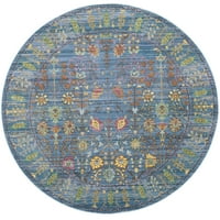 Валенсия Григор Традиционен килим от полиестер, син мулти, 2'3 10 '