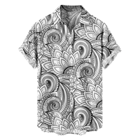 Мъжки къс ръкав от печат на риза Paisley от печатна риза ежедневна работа летни хавайски ризи