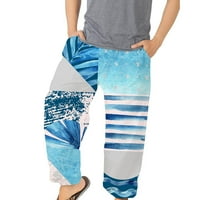 Mafytytpr гореща продажба днес мъжки панталони Мъжки модни цъфтежи Разхлабени еластични плажни спортни панталони от печатни панталони