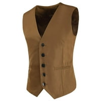 Sanbonepd Mens Business Casual Wedding Banquet Vest V Neck Leeveless Slim Jacket