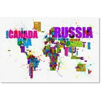 Търговска марка изобразително изкуство текстова карта на света платно изкуство от Майкъл Томпсет