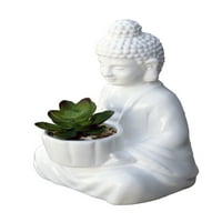 Крепежни елементи 8.5 изкуствен сукулент в бял Буда керамичен плантатор
