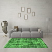 Ahgly Company Indoor Rectangle Oriental Green Industrial Area Rugs, 5 '8'