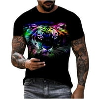 Тениски за мъжки мъжки, мъжки ежедневна тениска 3D печат графични щампи конски печат с къси ръкави върхове ежедневна блуза
