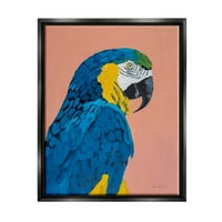 Ступел индустрии смели папагал дивата природа портрет живопис струя черно плаващи рамкирани платно печат стена изкуство, дизайн от Памела Мънгър
