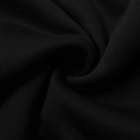 Женски моден ежедневен коледна печат пуловер свободен спорт Топ Пуловер Черно м