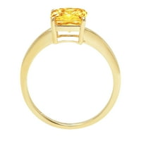 1. CT Brilliant Asscher Cut Clear симулиран диамант 18k жълто злато пасианс пръстен SZ 8