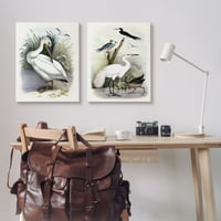 Ступел индустрии диви Пеликан птици птичи пейзаж пейзаж графична Художествена галерия увити платно печат стена изкуство, набор от 2, Дизайн от Пидикс