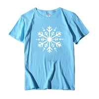 Дамски Тениски сладко снежинка графични ризи с къс ръкав Смешно печат чай