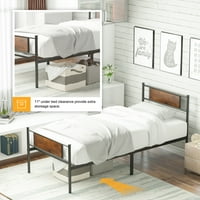 Йонстън двойна метална платформа легло рамка с табла за възрастни момчета момичета спални мебели