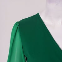 Манксиву дълги рокли за жени Дамски елегантен темперамент в шия рокля с дълъг ръкав Дамски Рокли Дамски ежедневни рокли зелени
