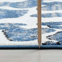 Съвременна площ килим абстрактно Синьо, бяло закрит разпръсна лесен за почистване
