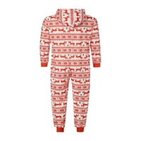 Съответстващи семейни коледни пижами лосове снежинка печат с дълъг ръкав zip up качулка режим на коледни костюми pjs pjs pjs