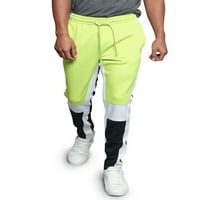 -Style USA Мъжки хип -хоп тънък панталон за писти - Атлетичен джогинг Цвят на коляното странична ивица - Замразено жълто - 5x -голям