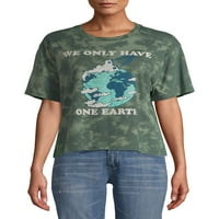 Юношеска НАСА една земна капка рамо графична тениска