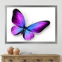 Дизайнарт' синя и виолетова пеперуда ' модерна рамка Арт Принт