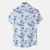 Време и Тру мъжки ризи, ризи за мъже, мъже ежедневни бутони плаж не позициониране флорален печат изненадващ риза с къс ръкав