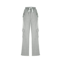 товарни панталони Oieyuz за жени торбисти с талия панталони с талия с джобни еластични атлетични панталони