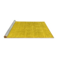 Ahgly Company Machine Pashable Indoor Square Oriental Yellow Industrial Area Cugs, 6 'квадрат