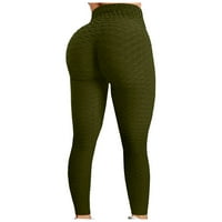 Wozhidaoke панталони за жени с висока упражнения за повдигане на панталони Фитнес балонче йога женски панталони за йога зелени s