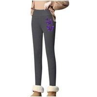 Tking мода за жени панталони пеперуди печат от дъно панталони есен и зима плюс кадифе с удебеляване