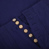Inleife дамски капри за лято женски моден солиден цвят удобен ежедневен джобен памук и спално бельо каприс