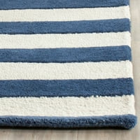 Cambridge Keaton Striped Wool Area Rug, Navy Ivory, 6 '6' квадрат