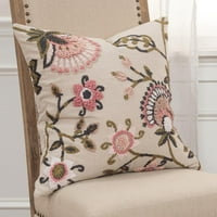 Rizzy Home Тежка текстурирана бродирана флорална памучна поли, пълна с декоративна възглавница за хвърляне, 20 x20