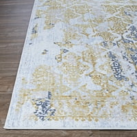 Couristan 51790747023076u ft. In. Ft. In. Calinda Grand Damask Rectangle Area Rug - злато, сребро и слонова кост