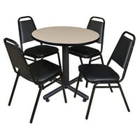 Регентство Kobe Round Breakroom Table с подредени столове за ресторанти