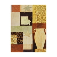 Търговски марки изобразително изкуство 'листа и ваза върху квадрати' платно изкуство от Пабло Естебан