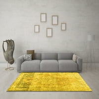 Ahgly Company Indoor Square Abstract Yellow Contemporary Area Rugs, 6 'квадрат