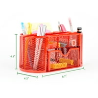 Pro Space Desktop Organizer Mesh Office Pencil Holder Besk Accessories Organizer, отделения