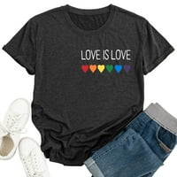 Ризи за дамска гордост lgbt тениска дъга сърце Графичен къс ръкав гей гордост от тийнейджъри върхове