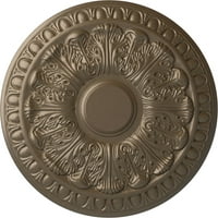 Екена Милуърк 3 4 од 1 2 П Колтън таван медальон, ръчно рисувано топло Сребро
